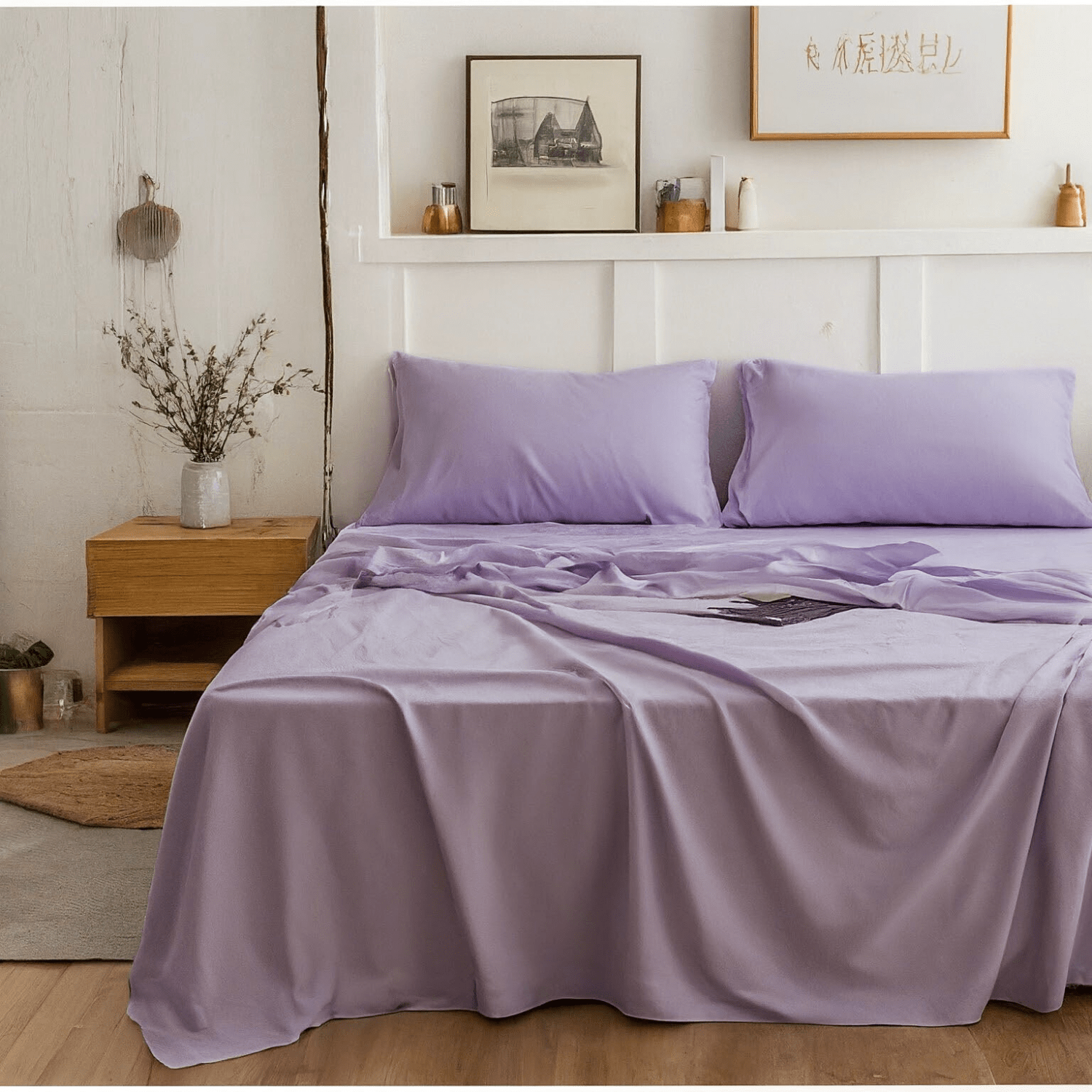 Tache Microfiber Spring Lavender Bed Sheet Set