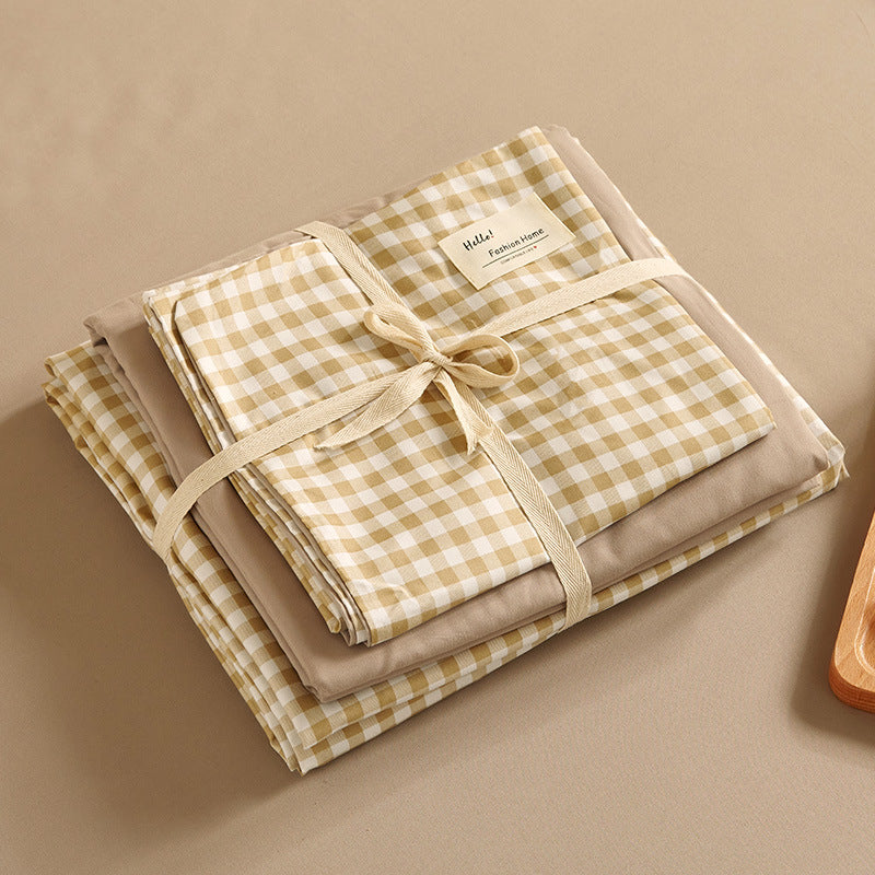 NNEDSZ Beige 4-Piece Cotton Bedding Set