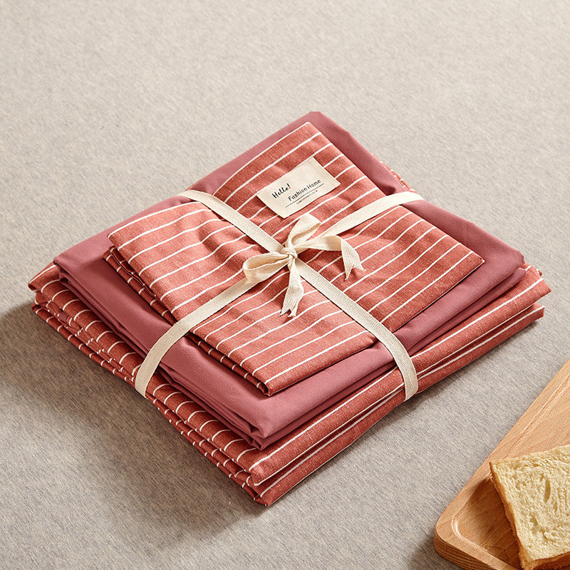 NNEDSZ Red 4-Piece Cotton Bedding Set