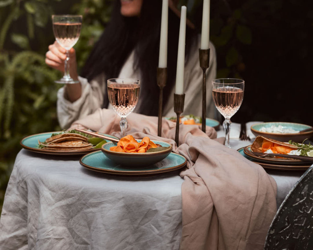 Brooklyn Washed Linen Salmon Tablecloth