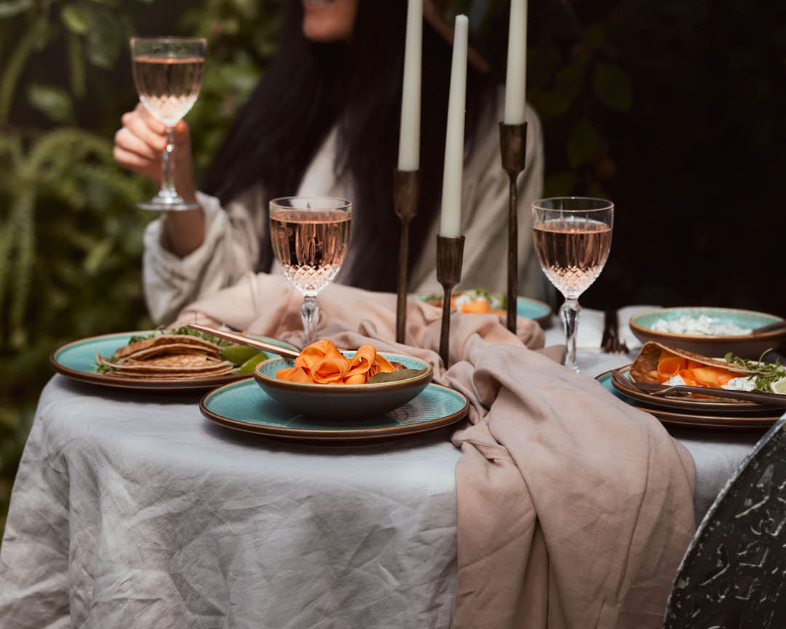 Brooklyn Washed Linen Salmon Tablecloth